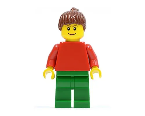 Plain Red Torso with Red Arms, Green Legs, Reddish Brown Ponytail Hair, Eyebrows Image