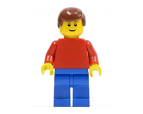 Plain Red Torso with Red Arms, Blue Legs, Reddish Brown Male Hair, Brown Eyebrows, Thin Grin Image