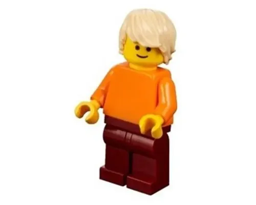 Plain Orange Torso with Orange Arms, Dark Red Legs, Tan Tousled Hair Image