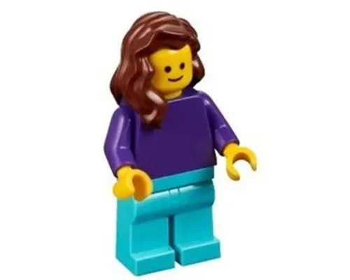 Plain Dark Purple Torso with Dark Purple Arms, Medium Azure Legs, Reddish Brown Female Hair over Shoulder Image