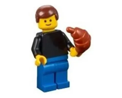 Plain Black Torso with Black Arms, Blue Legs, Reddish Brown Male Hair Image