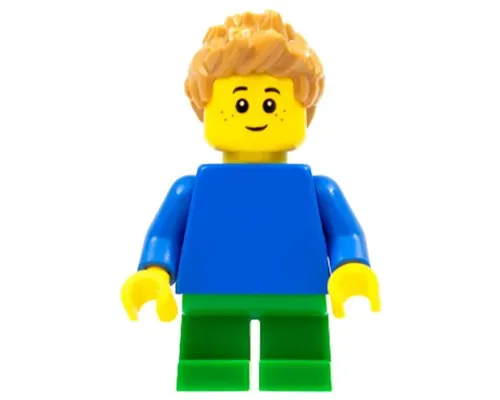 Plain Blue Torso with Blue Arms, Green Short Legs, Medium Nougat Spiky Hair Image