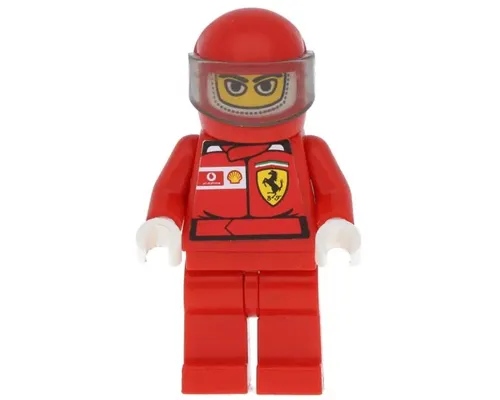 F1 Ferrari Driver with Helmet and Balaclava - with Torso Stickers Image