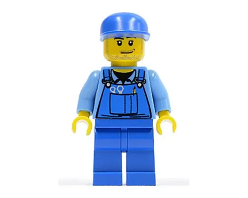 Hot Rod Mechanic - Blue Overalls, Blue Cap, Stubble Image