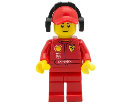 F1 Ferrari Marshall with Torso Stickers with Shell, UPS, Ferrari, Santander and Kaspersky Logos Pattern Image