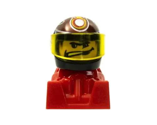 Racer, Wide Mouth, Black Helmet with Pattern, Red Body Image