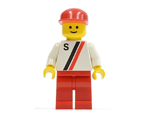 'S' - White with Red / Black Stripe, Red Legs, Red Cap Image