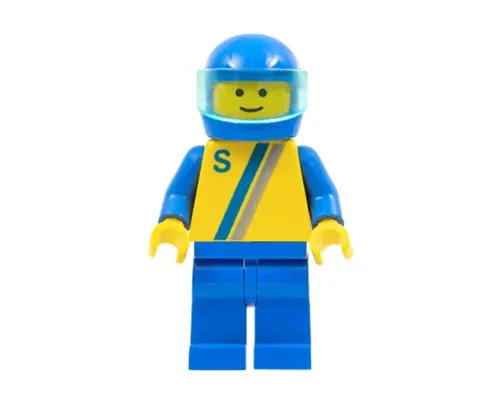 'S' - Yellow with Blue / Gray Stripe, Blue Legs, Blue Helmet Image