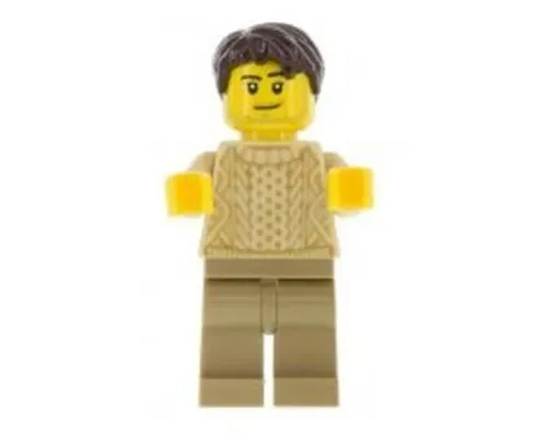 Race Visitor - Male, Tan Knit Sweater, Dark Tan Legs, Dark Brown Short Tousled Hair, Stubble Image