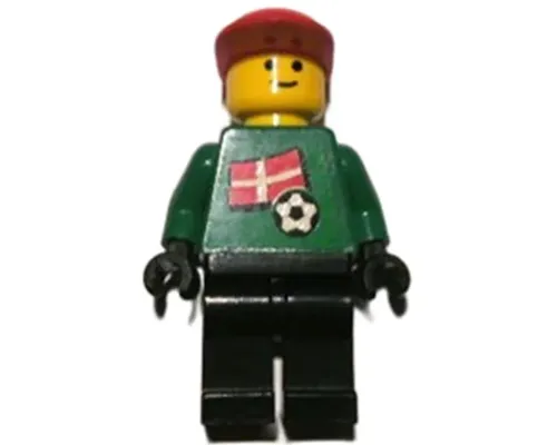 Soccer Player - Danish Goalie, Danish Flag Torso Sticker on Front, White Number Sticker on Back (1, 18 or 22, specify number in listing) Image