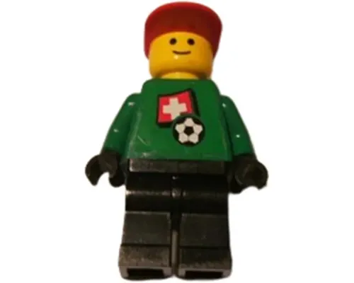 Soccer Player - Swiss Goalie, Swiss Flag Torso Sticker on Front, White Number Sticker on Back (1, 18 or 22, specify number in listing) Image