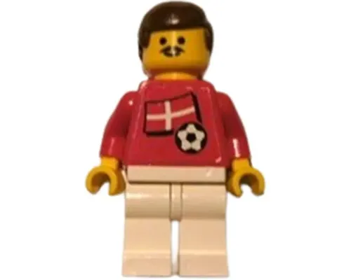 Soccer Player - Danish Player 1, Danish Flag Torso Sticker on Front, Black Number Sticker on Back (specify number in listing) Image