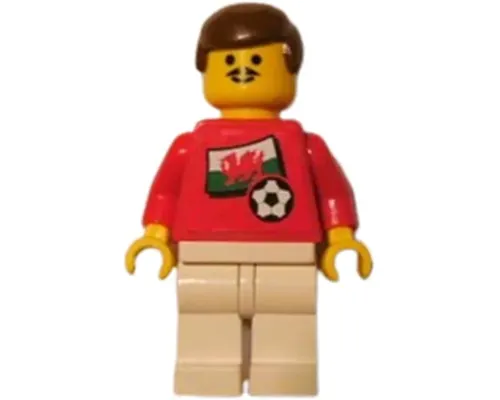 Soccer Player - Welsh Player 1, Welsh Flag Torso Sticker on Front, Black Number Sticker on Back (specify number in listing) Image