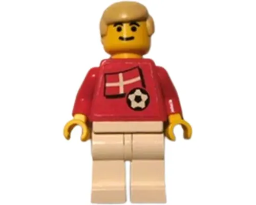 Soccer Player - Danish Player 2, Danish Flag Torso Sticker on Front, Black Number Sticker on Back (specify number in listing) Image