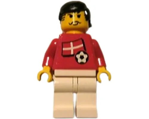 Soccer Player - Danish Player 3, Danish Flag Torso Sticker on Front, Black Number Sticker on Back (specify number in listing) Image