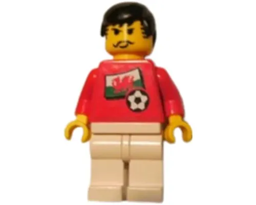 Soccer Player - Welsh Player 3, Welsh Flag Torso Sticker on Front, Black Number Sticker on Back (specify number in listing) Image