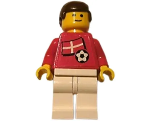 Soccer Player - Danish Player 4, Danish Flag Torso Sticker on Front, Black Number Sticker on Back (specify number in listing) Image