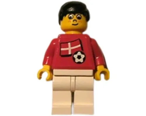 Soccer Player - Danish Player 5, Danish Flag Torso Sticker on Front, Black Number Sticker on Back (specify number in listing) Image