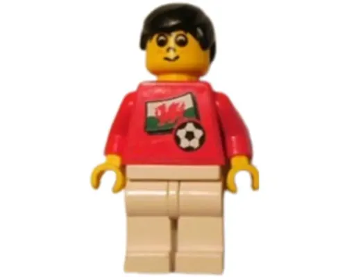 Soccer Player - Welsh Player 5, Welsh Flag Torso Sticker on Front, Black Number Sticker on Back (specify number in listing) Image