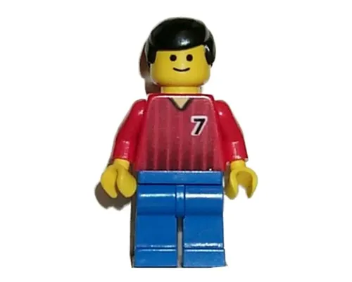 Soccer Player - Red and Blue Team with Number 7 Image