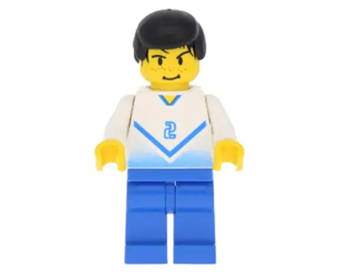 Soccer Player White & Blue Team with shirt #2 Image