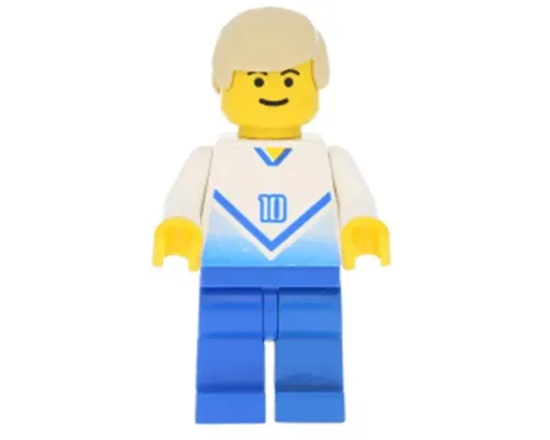 Soccer Player White & Blue Team with shirt #10 Image