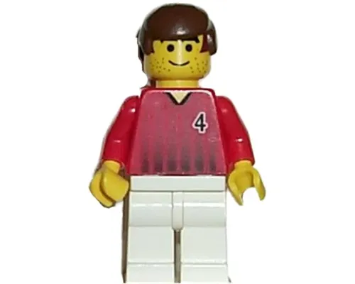 Soccer Player - Red and White Team with Number 4 Image