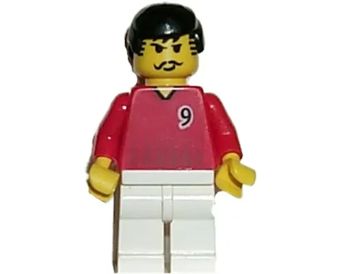 Soccer Player - Red and White Team with Number 9 Image