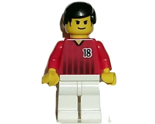 Soccer Player - Red and White Team with Number 18 Image