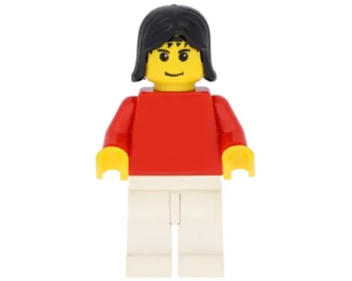 Plain Red Torso with Red Arms, White Legs, Black Female Hair (Soccer Player) Image