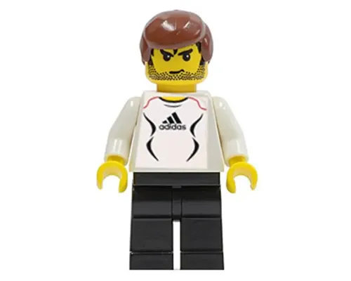 Soccer Player White - Adidas Logo, White and Black Torso Stickers (#2) Image