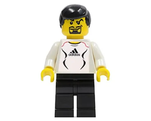 Soccer Player White - Adidas Logo, White and Black Torso Stickers (#5) Image