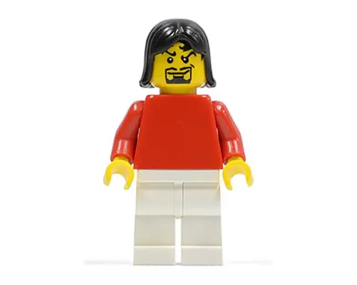 Plain Red Torso with Red Arms, White Legs, Black Female Hair, Moustache (Soccer Player) Image