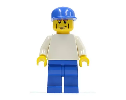 Plain White Torso with White Arms, Blue Legs, Blue Cap (Soccer Player) Image