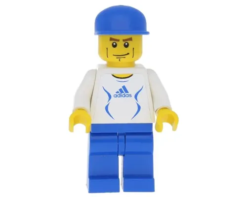 Soccer Player White - Adidas Logo, White and Blue Torso Stickers (#4) Image