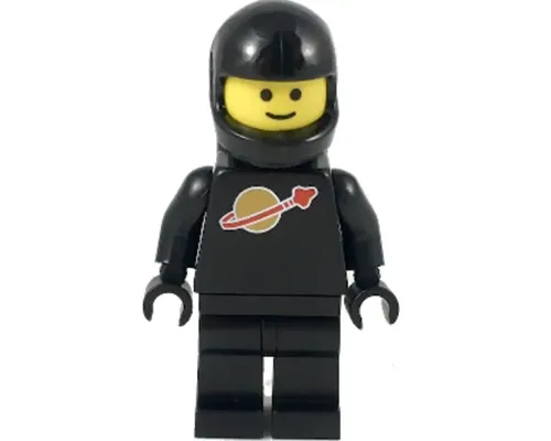 Classic Space - Black with Air Tanks and Motorcycle (Standard) Helmet, Logo High on Torso (Second Reissue) Image