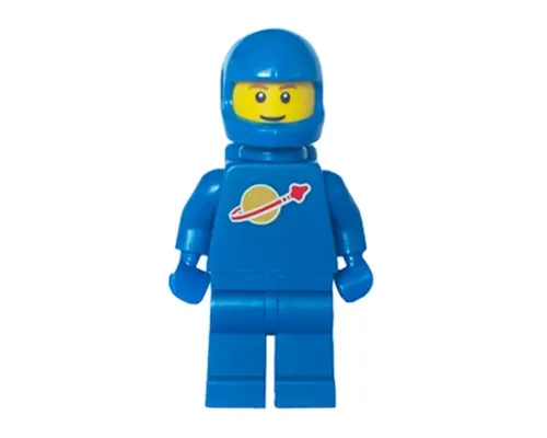 Classic Space - Blue with Air Tanks and Motorcycle (Standard) Helmet, Brown Eyebrows, Thin Grin (Reissue) Image