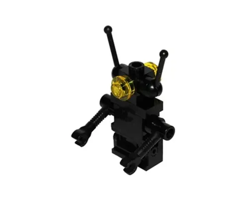 Classic Space Droid - Hinge Base, Black with Trans-Yellow Eyes Image