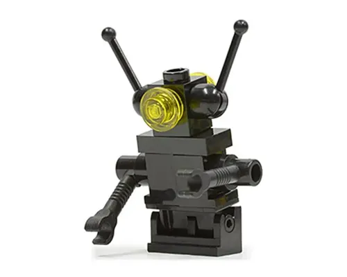 Classic Space Droid - Hinge Base, Black with Trans-Yellow Eyes (Bar through Torso) Image