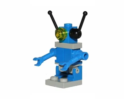 Classic Space Droid - Plate Base, Blue and Light Gray with Trans-Yellow Eye and Black Antennas Image