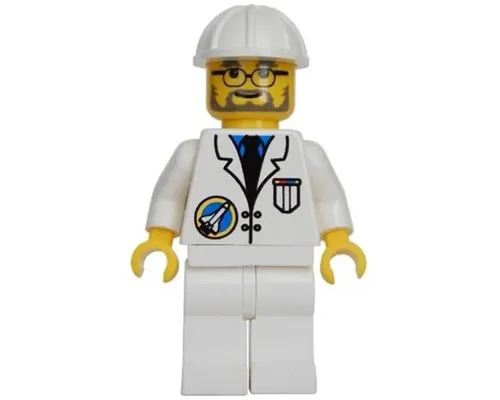 Space Port - Scientist, White Construction Helmet, Black Legs Image