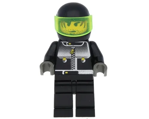 Male Actor 3, Driver, Black Helmet, Trans-Neon Green Visor Image