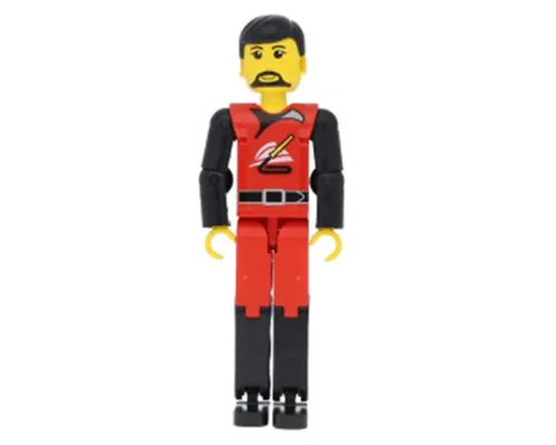 Technic Figure Red/Black Legs, Red Top, Black Hair (Fireman) Image