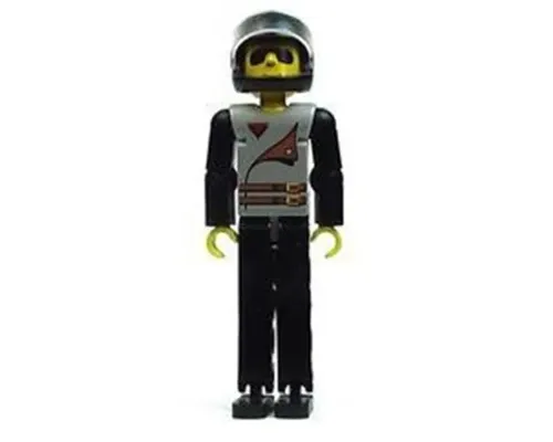 Technic Figure Black Legs, Light Gray Top with 2 Brown Belts, Black Arms Image