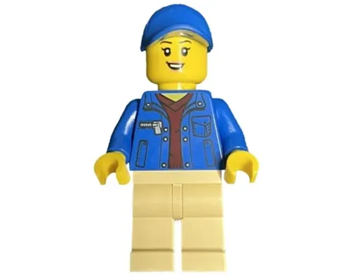 LEGO Delivery Truck Driver - Blue Jacket and Cap, Tan Legs Image