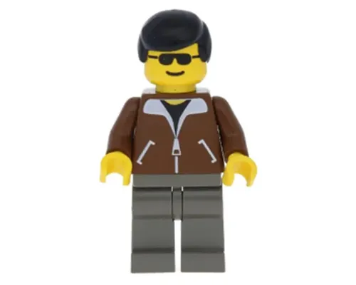 Jacket Brown - Dark Gray Legs, Black Male Hair Image