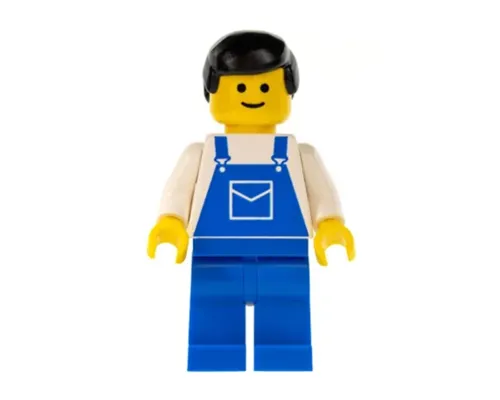 Overalls Blue with Pocket, Blue Legs, Black Male Hair Image