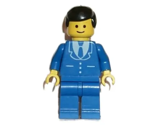 Suit with 3 Buttons Blue - Blue Legs, Black Male Hair Image