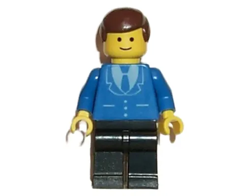 Suit with 3 Buttons Blue - Black Legs, Brown Male Hair Image