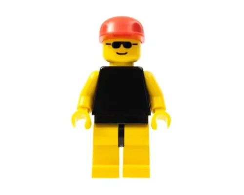 Plain Black Torso with Yellow Arms, Yellow Legs, Sunglasses, Red Cap Image